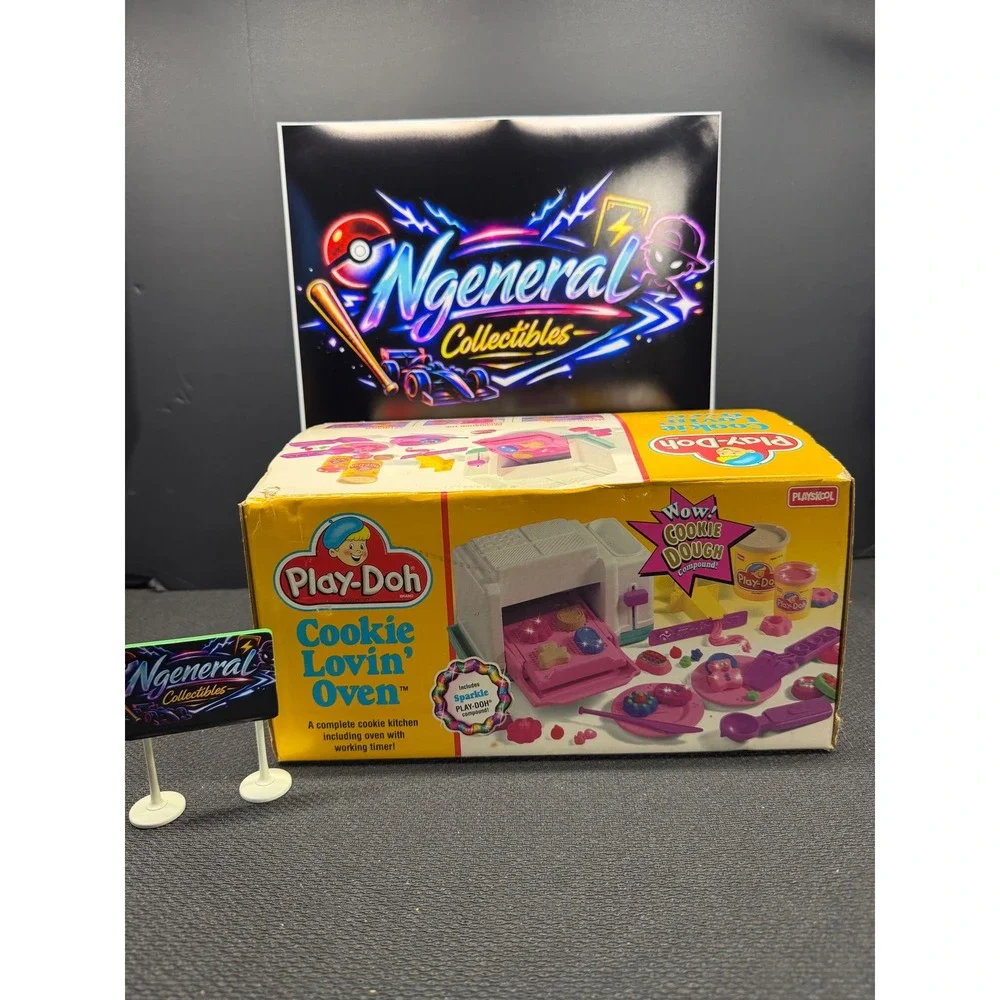 Vintage Play-Doh Cookie Lovin Oven Playskool Kitchen Toy Set with Box 1990s Teal